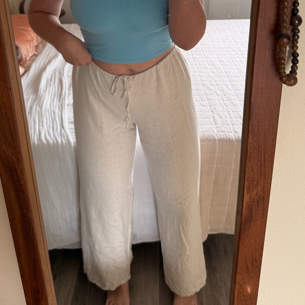 BDG Cream Wide Leg Pants